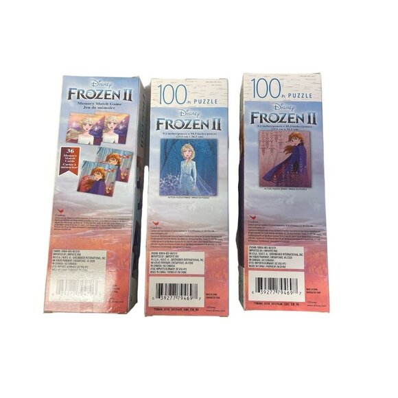 Set of (3) Cardinal's Disney Frozen II Puzzle/Memory Game - Picture 2 of 2